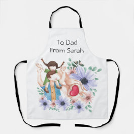 Niedliche Wasserfarbe Vater und Tochter Schürze
