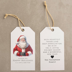 Niedliche Wasserfarbe Weihnachtsmann Personalisier Geschenkanhänger