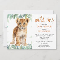 Niedliche Wasserfarbe Wild-One-Lion-Cub Kinderdusc