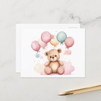 Niedliche Wasserfarben Babydusche Balloons Teddy B