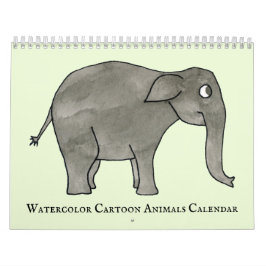 Niedliche Wasserfarben Cartoon Tiere 2022 Kalender