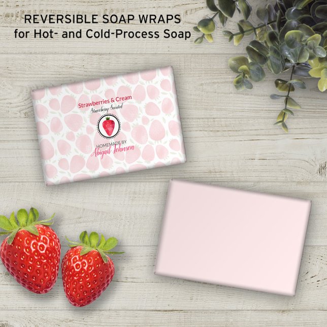 Niedliche Wasserfarben Erdbeeren 🍓 Seifenwrap Pap (Cute Watercolor Strawberries 🍓 Soap Wrap Paper 🧼 | Customize Live On Screen Now!
)