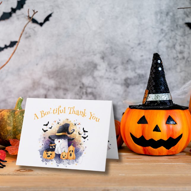 Niedliche Wasserfarben-Ghost-Kinderdusche Danke-Ka Dankeskarte (Von Creator hochgeladen)