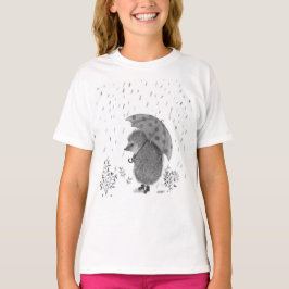 Niedliche Wasserfarben Igel Rainy Day Whimsical Gi T-Shirt