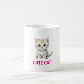 Niedliche Wasserfarben-Katzen-Kaffeetasse Kaffeetasse