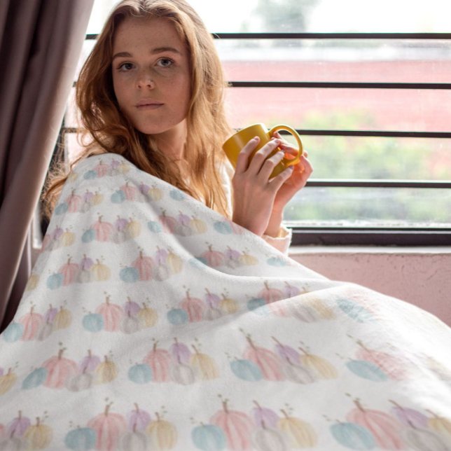 Niedliche Wasserfarben-Pastell-Pumpkins Fleecedecke (Von Creator hochgeladen)