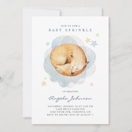 Niedliche Wasserfarben-Schlafen Baby Fox Baby Spri Einladung