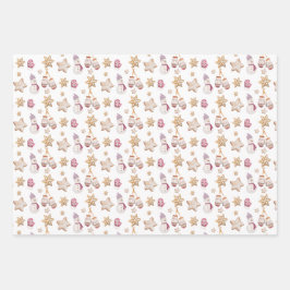 Niedliche Wasserfarben Schneemann Kekse Kunst Geschenkpapier Set