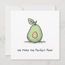 Niedliche Wasserfarbenbirne Feiertagskarte