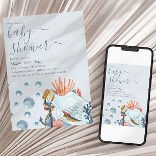 Niedliche Wasserfarbendusche Einladung