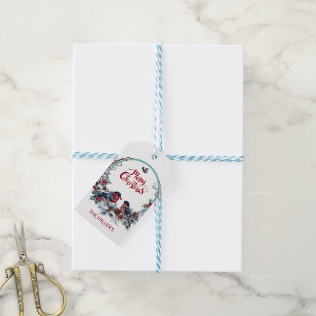 Niedliche Wasserfarbenfänge - Wraath und Vögel Geschenkanhänger (Mit Garn)