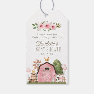 Niedliche Wasserfarbenfarm Tiere Barnyard Geschenk Geschenkanhänger