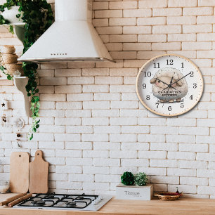 Niedliche Wasserfarbenfrohe Schafe, Holzwand Uhr