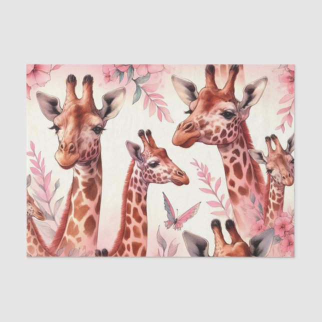 Niedliche WasserfarbenGiraffe Seidenpapier (Vorderseite)