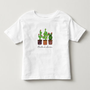 Niedliche Wasserfarbenkaktus in Töpfen Kleinkind T-shirt