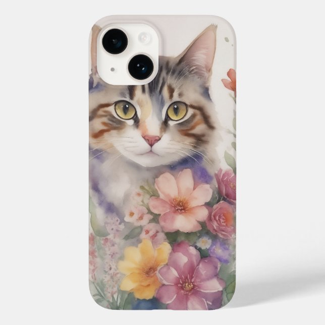 Niedliche Wasserfarbenkatze Case-Mate iPhone Hülle (Rückseite)