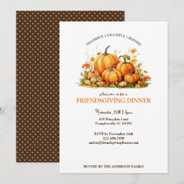 Niedliche Wasserfarbenkürme Freundschaft Thanksgiv Einladung