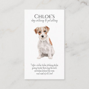 Niedliche Wasserfarbenleder Haustier Sitter Dog Wa Visitenkarte