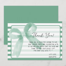 Niedliche WasserfarbenMinze Bow Babydusche