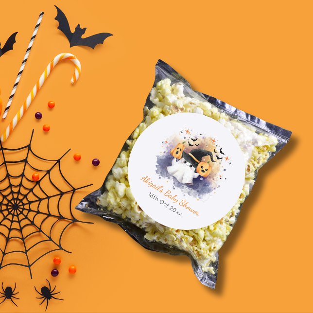 Niedliche Wasserfarbenpumpen Gothic-Babydusche Runder Aufkleber (Von Creator hochgeladen)