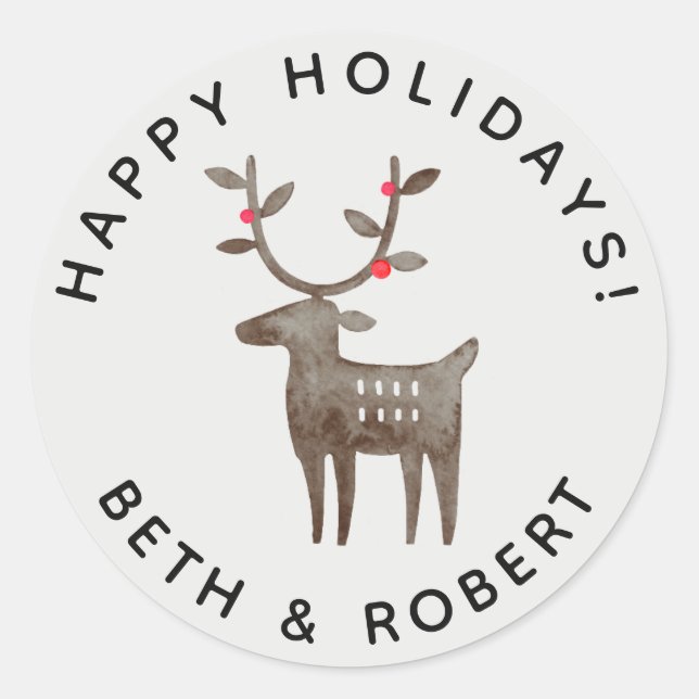 Niedliche Wasserfarbenreiniger | Rauch weiß - Farb Runder Aufkleber (Vorderseite)