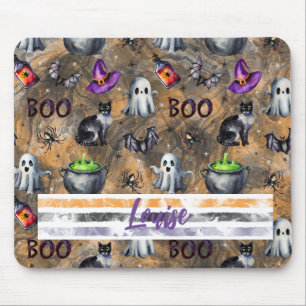NIEDLICHE WASSERFARBHALLOWEEN GHOSTS KATZBATTEN MOUSEPAD