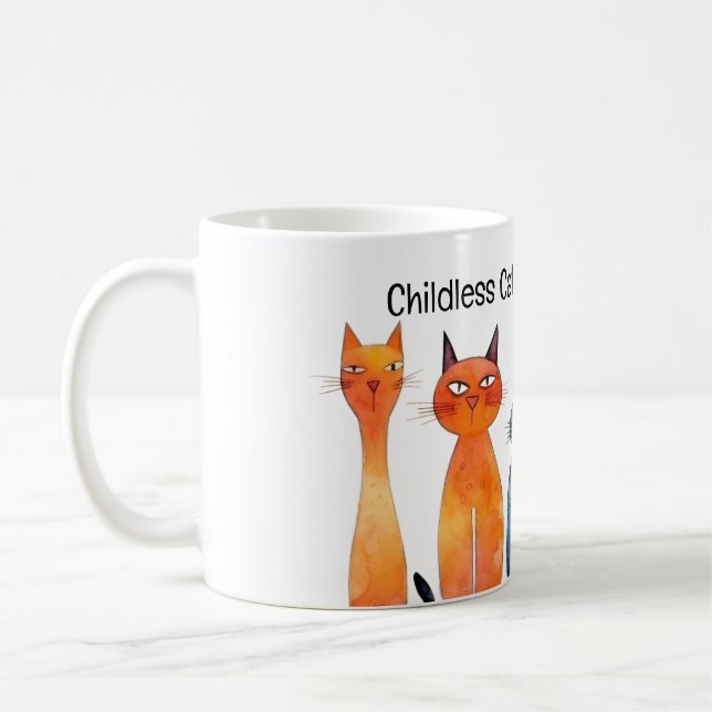 Niedliche Wasserfarbkatzen Kinderlose Katze Lady f Kaffeetasse (Links)