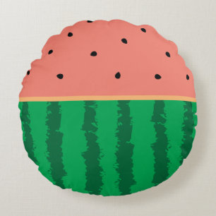 Niedliche Wassermelone eine in einem Rundes Kissen