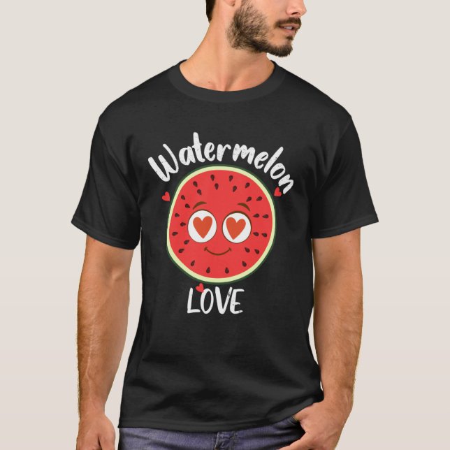 Niedliche Wassermelone Liebe Frucht Bauer Gesundhe T-Shirt (Vorderseite)