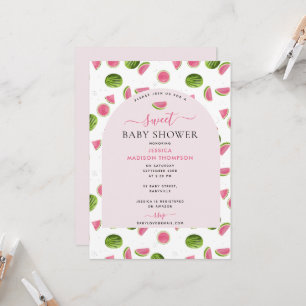 Niedliche Wassermelone Summer Pink Girl Babydusche Einladung