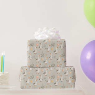Niedliche Watercolor Gänse Wrapping Paper Roll Geschenkpapier