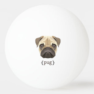 Niedliche Watercolor-Mops-Gesichts-Definition Tischtennisball