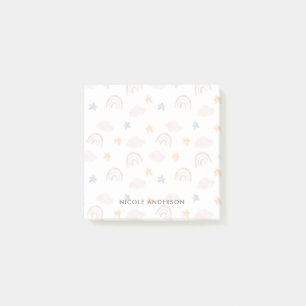 Niedliche Watercolor Pastell Rainbow Cloud Stars Post-it Klebezettel