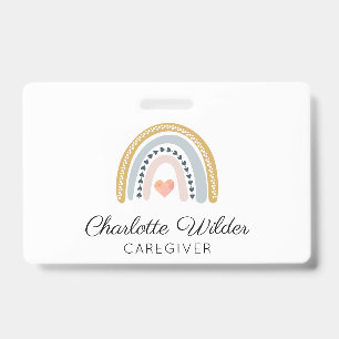 Niedliche Watercolor Rainbow Caregier Business Car Ausweis