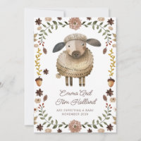 Niedliche Watercolor Sheep Schwangerschaft