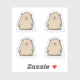 Niedliche Watercolor-Wombat-Aufkleber Aufkleber