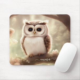 Niedliche Waterfarbe Owl Mouse Pad mit Namen Mousepad