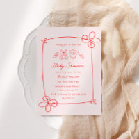 Niedliche Wavy Bow Frame Babydusche