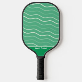 Niedliche Wavy Lines Stripes Green Pickleball Padd Schläger
