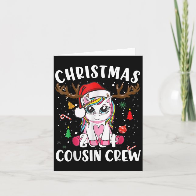 Niedliche Weihnachten 2024 Cousin Crew Xmas Lights Karte (Vorderseite)