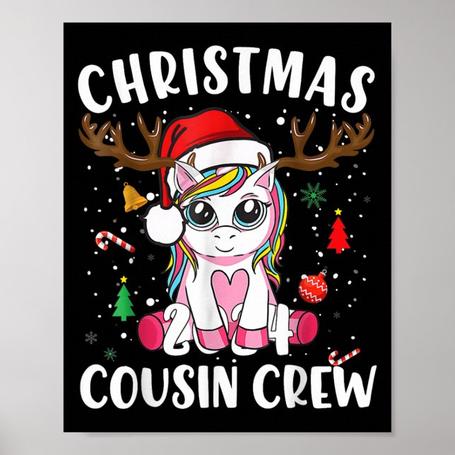 Niedliche Weihnachten 2024 Cousin Crew Xmas Lights Poster (Vorne)