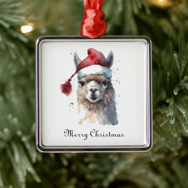 Niedliche Weihnachten Alpaca, Brauch Ornament Aus Metall (Baum)