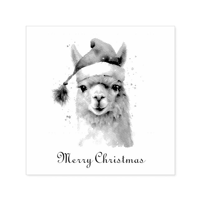 Niedliche Weihnachten Alpaca, Brauch Permastempel (Design)