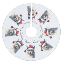 Niedliche Weihnachten Alpaca, Brauch Polyester Weihnachtsbaumdecke