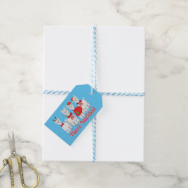 Niedliche Weihnachten Alpaca mit Holly in Blue Geschenkanhänger