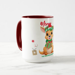 Niedliche Weihnachten Baby Kangaroo Santa Scarf Al Tasse