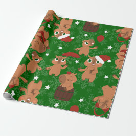 niedliche Weihnachten Capybara Schneeflocken Geschenkpapier