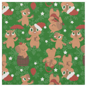 niedliche Weihnachten Capybara Schneeflocken Stoff