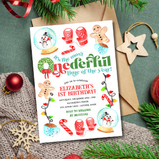 Niedliche Weihnachten Der schönste Geburtstag Einladung