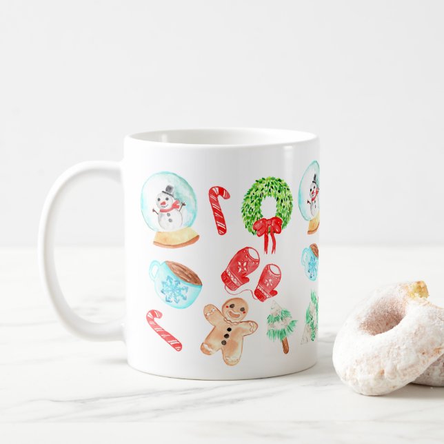 Niedliche Weihnachten Die schönste Zeit des Jahres Kaffeetasse (Mit Donut)